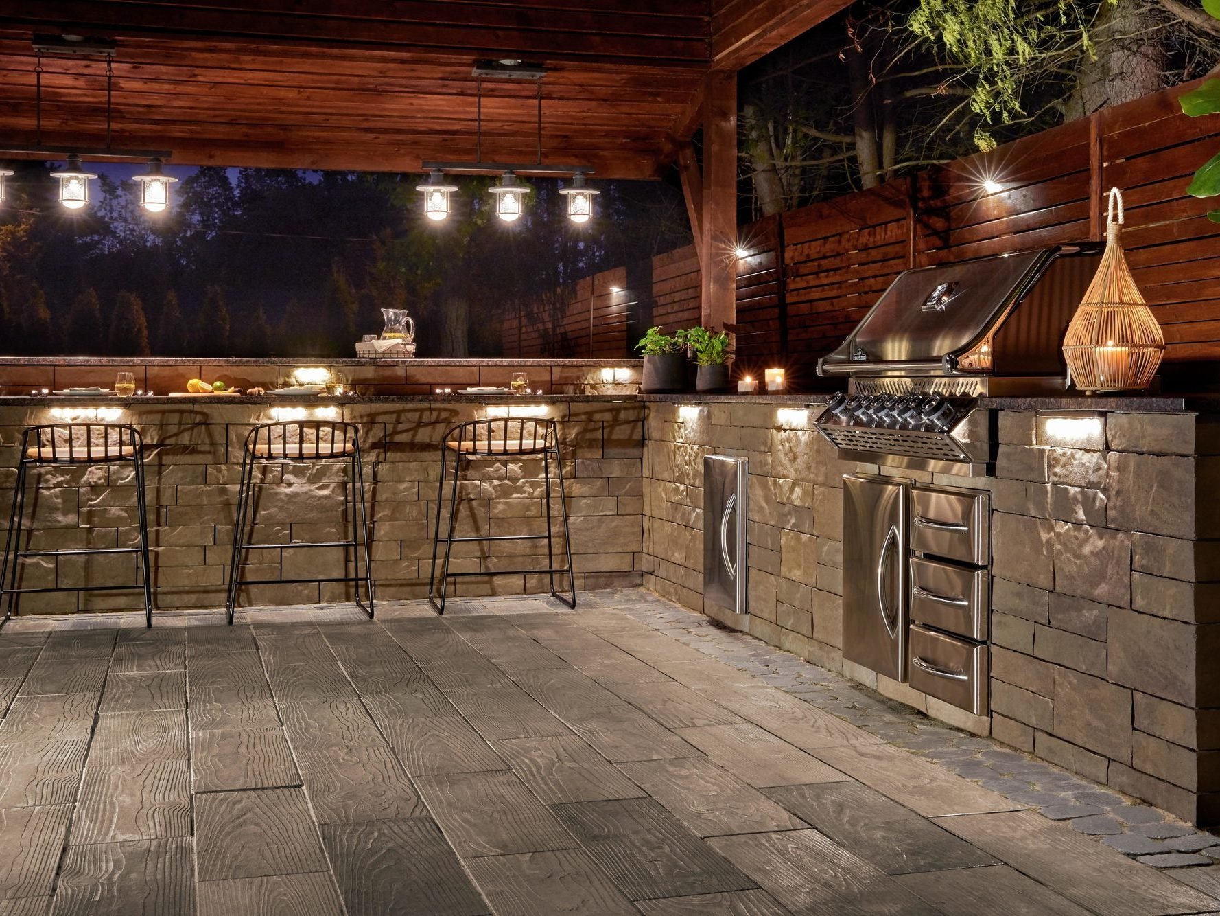 Losas para patio Borealis en Brandy Avellana