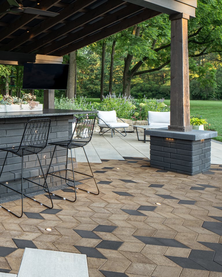 Comedor al aire libre con adoquines Diamond Smooth