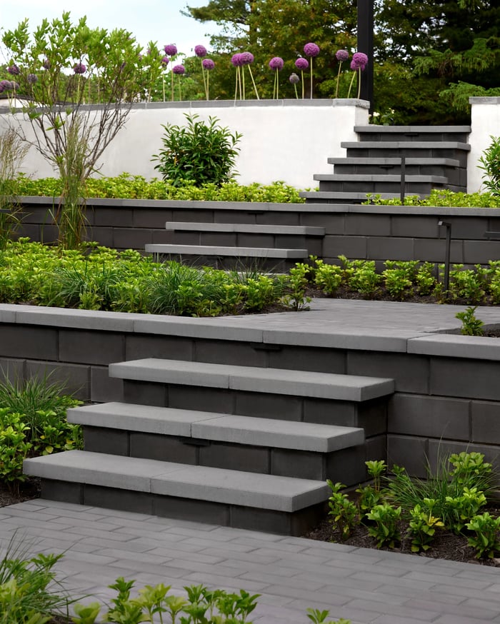 Escalones de jardín con muro de contención Raffinato