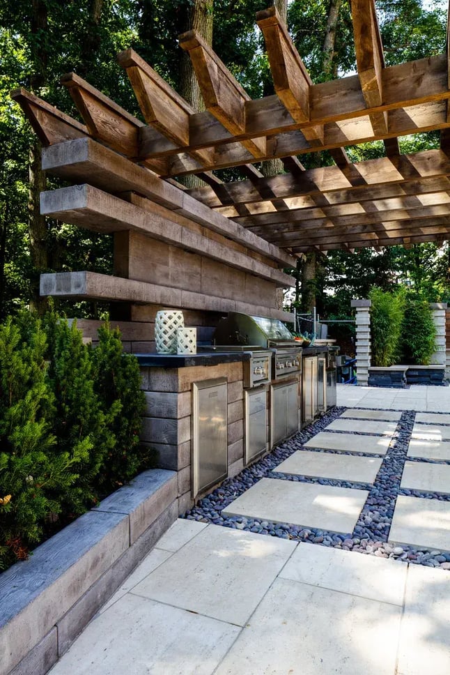 Cocina exterior de paredes Borealis