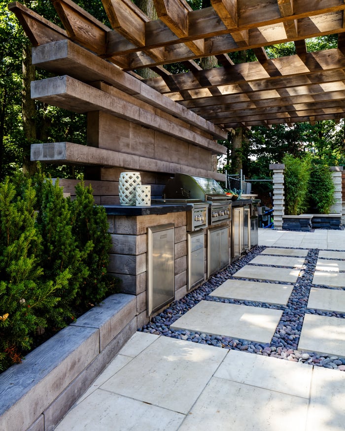 Sistema de muro Borealis para cocina al aire libre