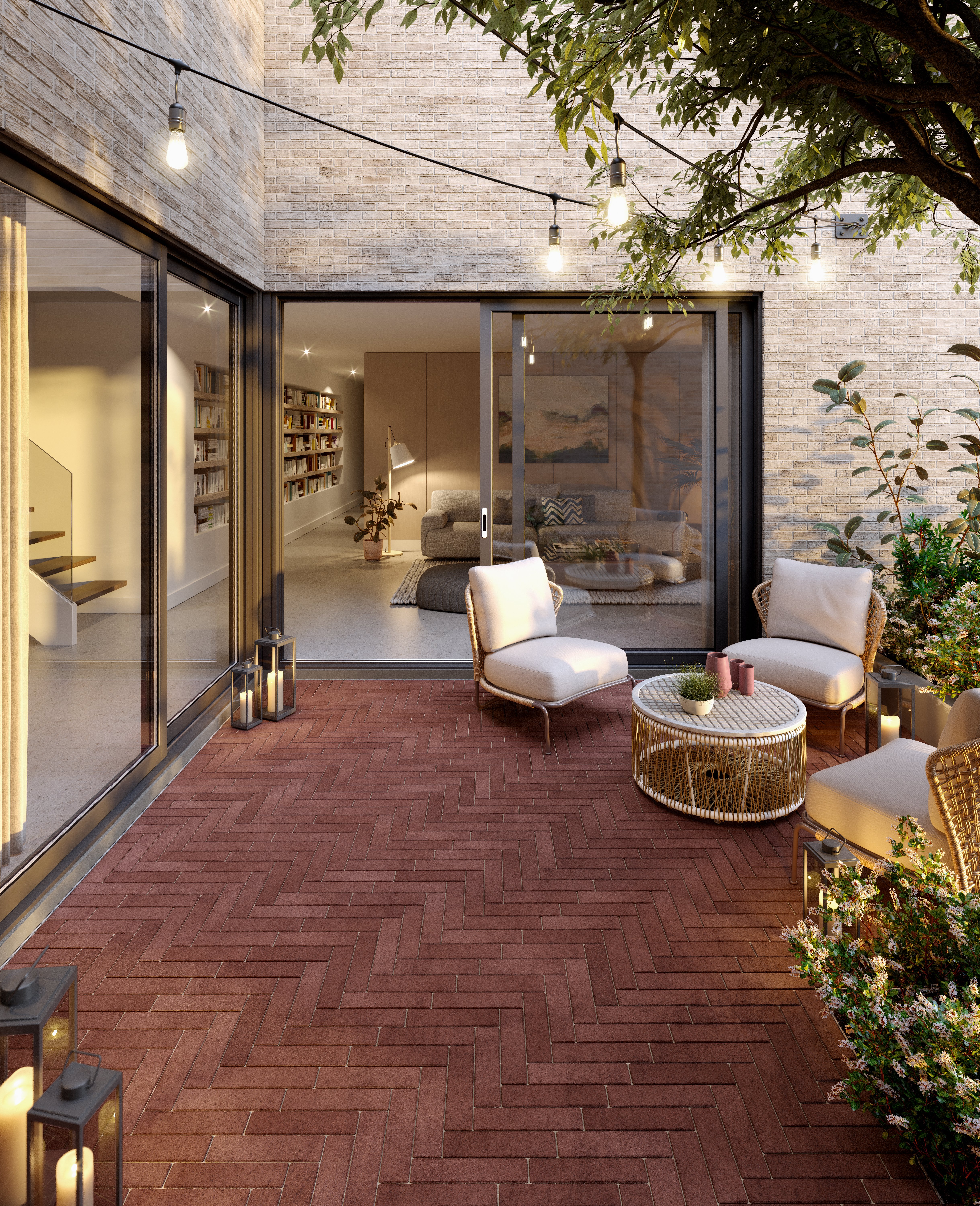 Adoquín Westmount de Techo-Bloc en un patio trasero