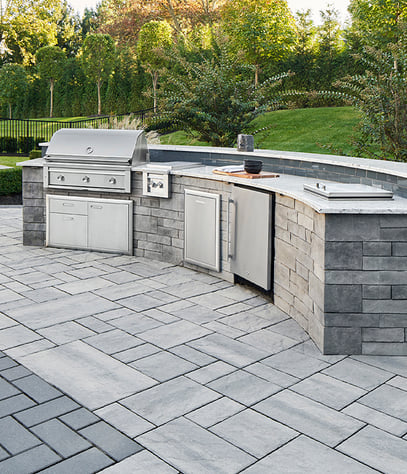 Cocina Exterior Minimalista Moderna de Techo-Bloc