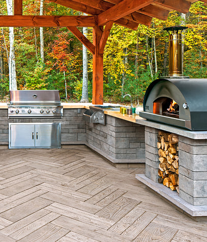 Cocina Rústica Para Exteriores de Techo-Bloc